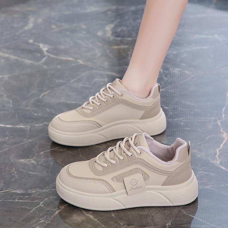 Spring Little White Shoes New Ins Female Students Platform Heightening Sports Board Shoes Casual