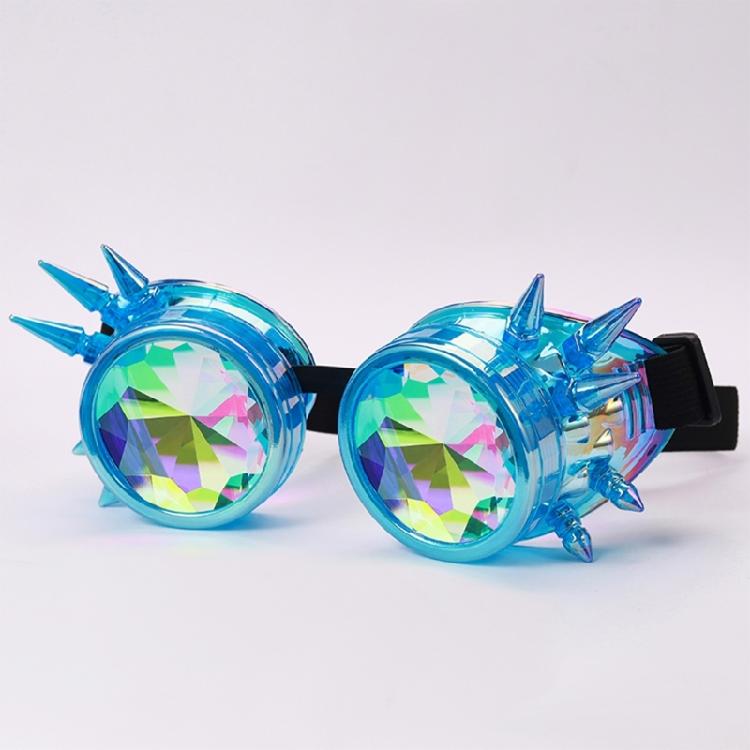 Unisex Steampunk Goggles Glasses Kaleidoscope Rave Goggles Halloween Cosplay Party Costume Psychedelic Goggles Gifts