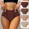 High-Waisted Plus-Size Breathable Cotton Women's Underwear - Melaard Color Triangle Design