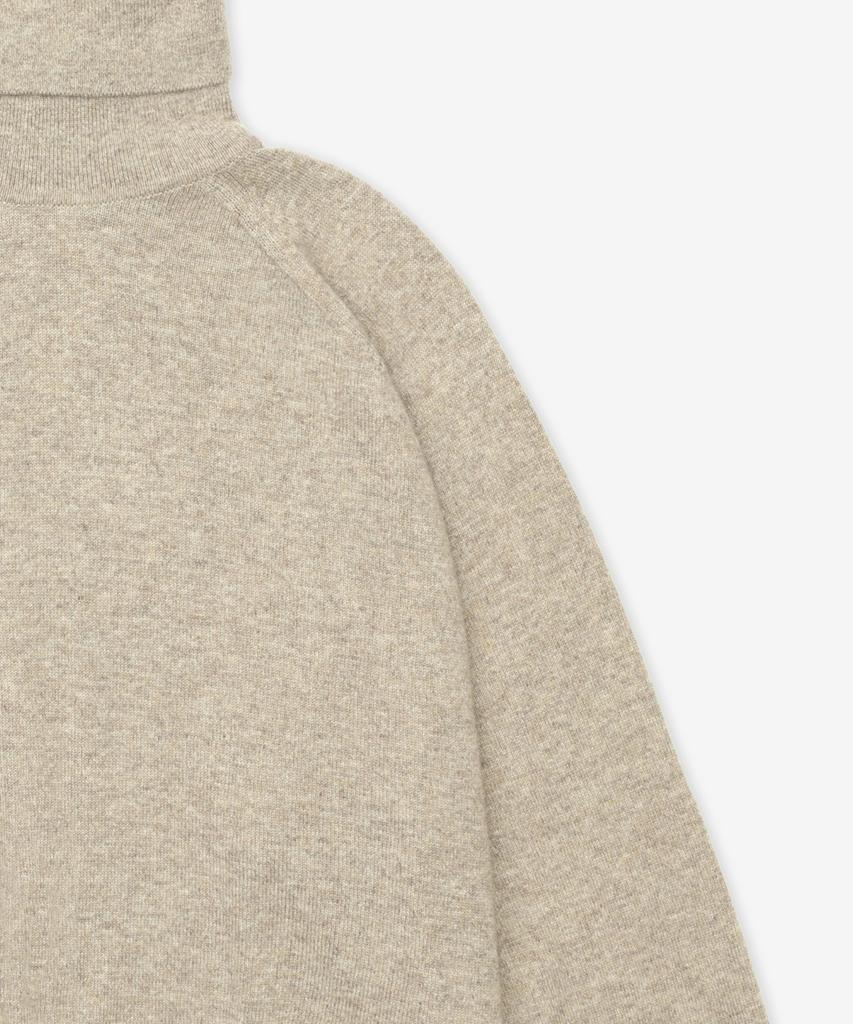 SAINT LAURENT Cashmere Cassandre Embroidered Logo High-Neck Knit - Beige / 820746Yall22601