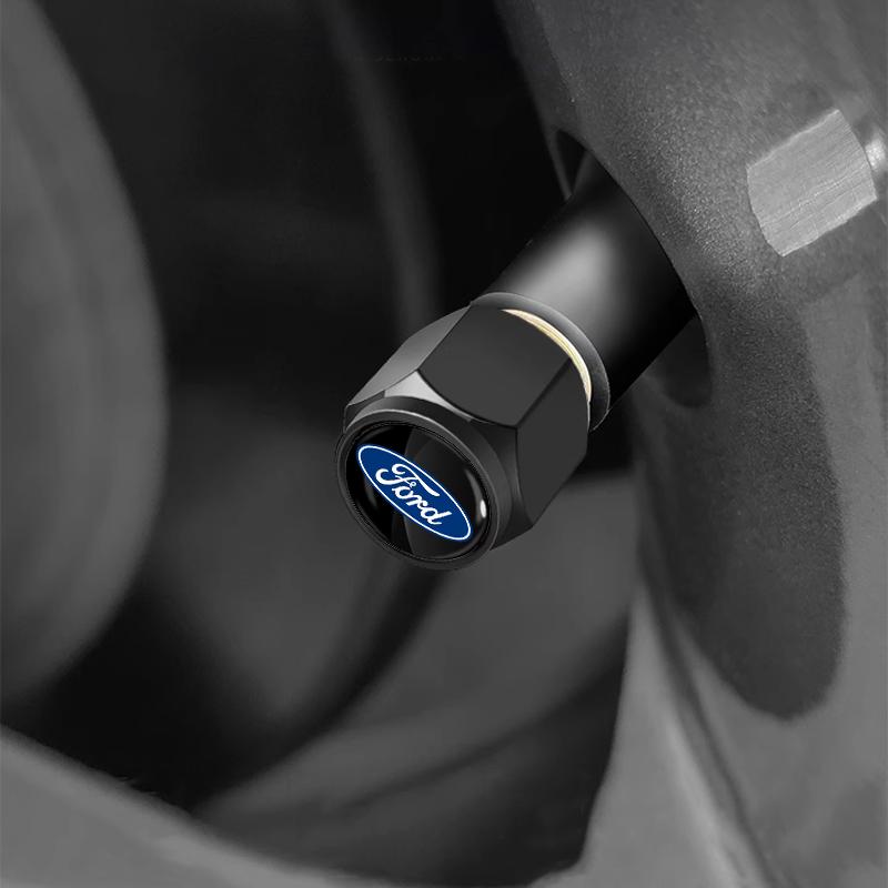 Car Styling Keychain Key Ring with Auto Tire Valve Caps For Ford Escape Kuga Mondeo Ecosport Fiesta Focus 2 3 MK1 MK2 Fusion gzcp67