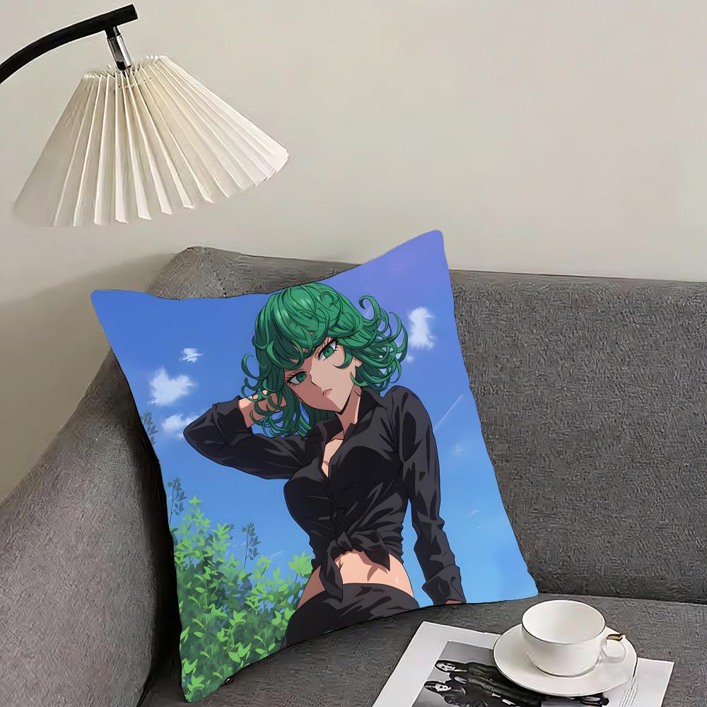 OOne PunchH Man TatsumakiI Cushion Cover Pillowcase Ultra Soft Skin Friendly Fabric Cloud Like Comfort Concealed Zipper