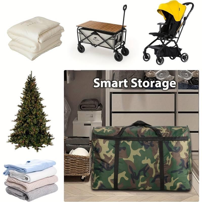 Portable Camouflage Thickened Waterproof Oxford Cloth Luggage Bag. Large Capacity Quilt Storage Bag.Camping Travel Accessories