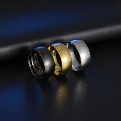 8MM Men's Polished Curved Ring - Sleek and Elegant Design
