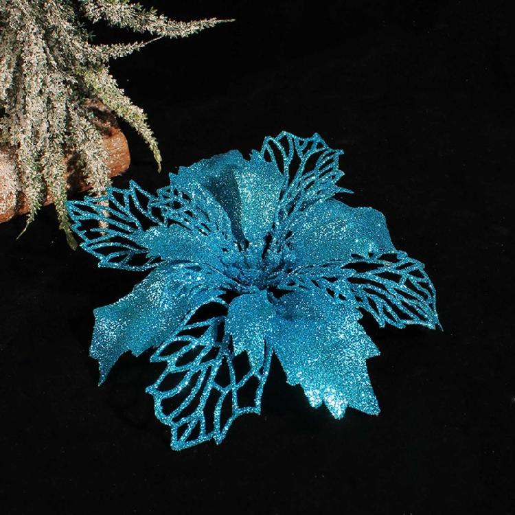 Artificial Glitter Christmas Flower Set of 6 Decorative Wreaths Wedding Party