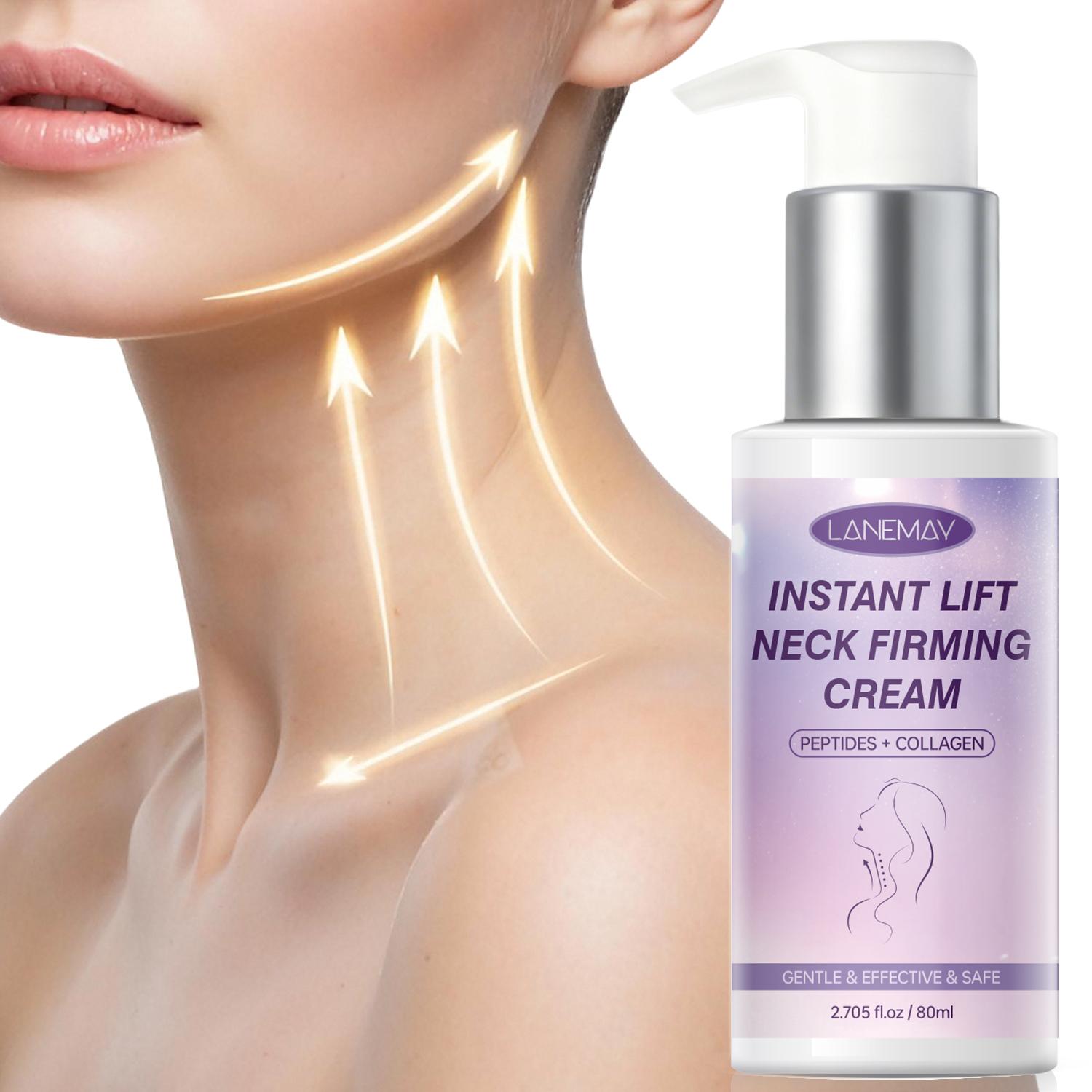 Instant Lift Neck Firming Cream-Tighten Loose Skin-Powerful Plant-Based Formula-Anti-Aging, Fade Neck Wrinkles-Suitable For All Skin Types, 80ml