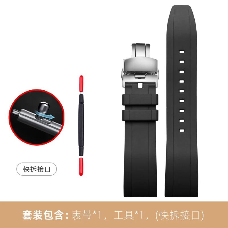 Für Seiko PROSPEX Panda Chronograph SSC813P1/SSC909P1/SSC817P1 Silikon-Gummi-Uhrenarmband – 20mm Weiches Wasserdichtes Armband für Herren