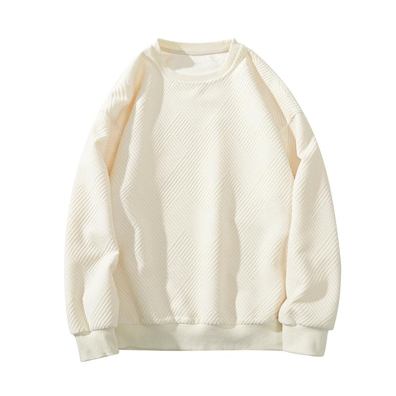 Hoodie Men Spring and Autumn New Casual Jacquard Long Sleeve Crew Neck Coat Men's Blazer Men's Undercoat