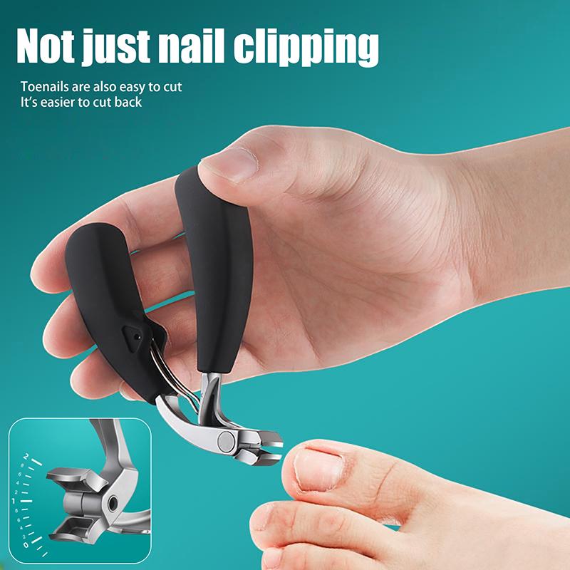 Curved Head Nail Clippers With Large Opening Anti-Splash Storage Nail Scissors For The Elderly Thick Toenails Heavy Duty
