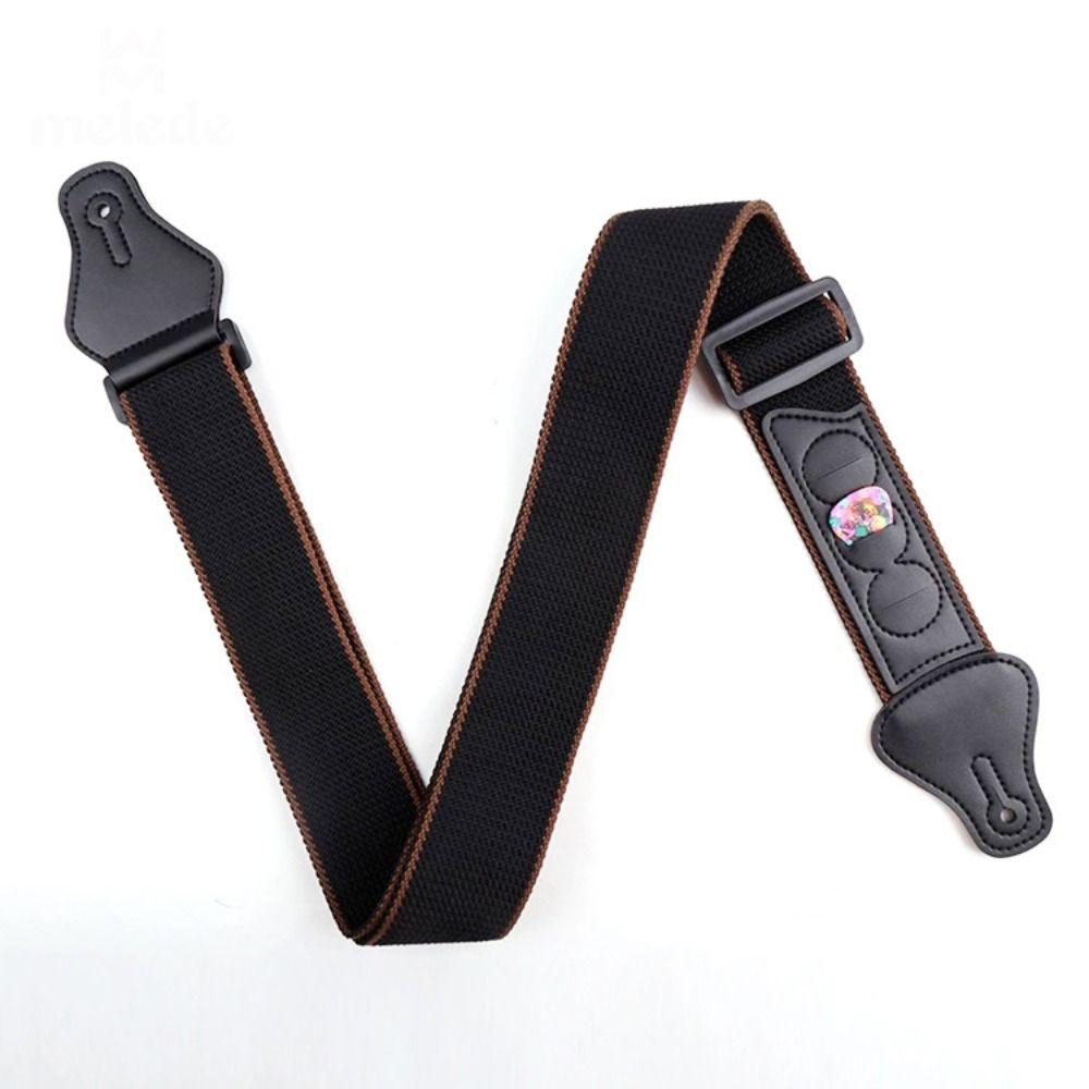 New Adjustable Guitar Strap Cotton Non Slip Electric Guitar Strap Guitar Accessories With 3 Guitar Pick Holders Bass Belt