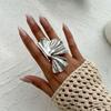 European and American jewelry, metal ginkgo leaf design three-dimensional ring, versatile pleated niche pair ring, index finger ring