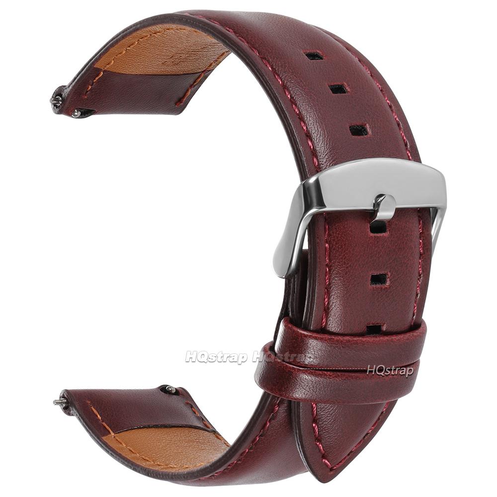 Leather Watch Band 18mm 20mm 22mm Vintage Cowhide Watch Strap Steel Pin Buckle Universal Wristband Quick Release Bracelet