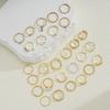 28Pcs/set Cross Wave Ring Set Pearl Crystal Gold Rings for Women Jewelry Accessories