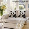 2pcs Cute Panda Drinking Coffee Letter B Throw Pillow Cover Home Decor Cushion Case Cushion Cover
