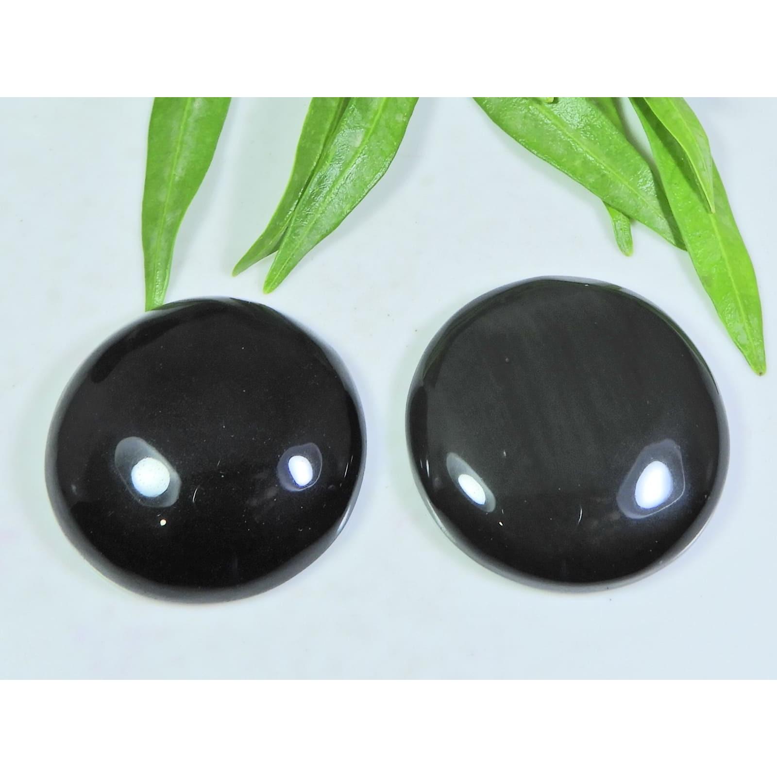 

2Pcs 110Cts. Natural Rainbow Obisidan Round Cabochon Gemstone 30X30-31X31MM A-93