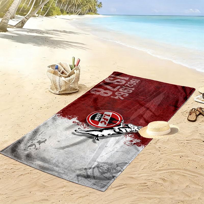 Asciugamano da Spiaggia Stampato Köln FC, Grande Morbido Asciugatura Rapida per Spiaggia Campeggio Nuoto