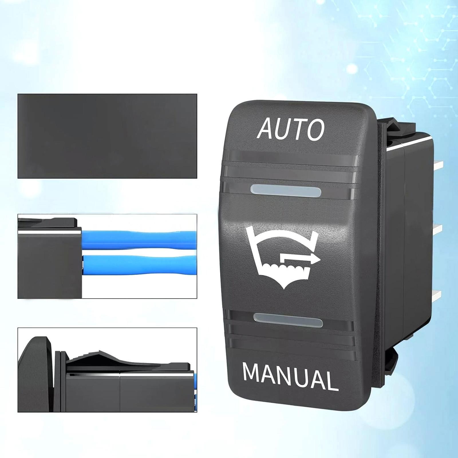 

3-Position Bilge Pump Switch Panel with LED Auto/Off/Manual 12V/24V SPDT 20A for Boat RV ATV Marine Includes Connectors & Screws United States