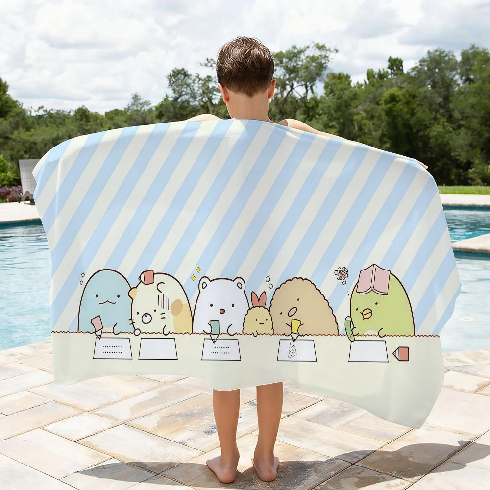 Cartoon S-Sumikko G-Gurashi Towel Quick Drying Beach Towels Are Suitable For Swimming Pools Camping Yoga And The Gym