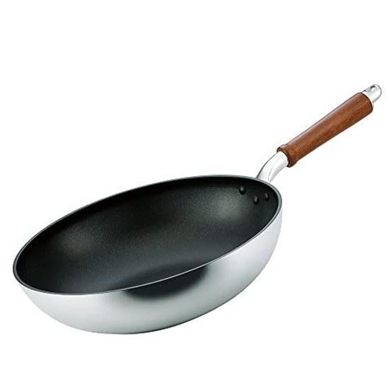 Hokuriku Alumi Stir Fry Pan 32cm Lightweight Gas Compatible Made Japan Deep Even Heat Distribution Time-saving Frying Durable Aluminum Cast Resistant