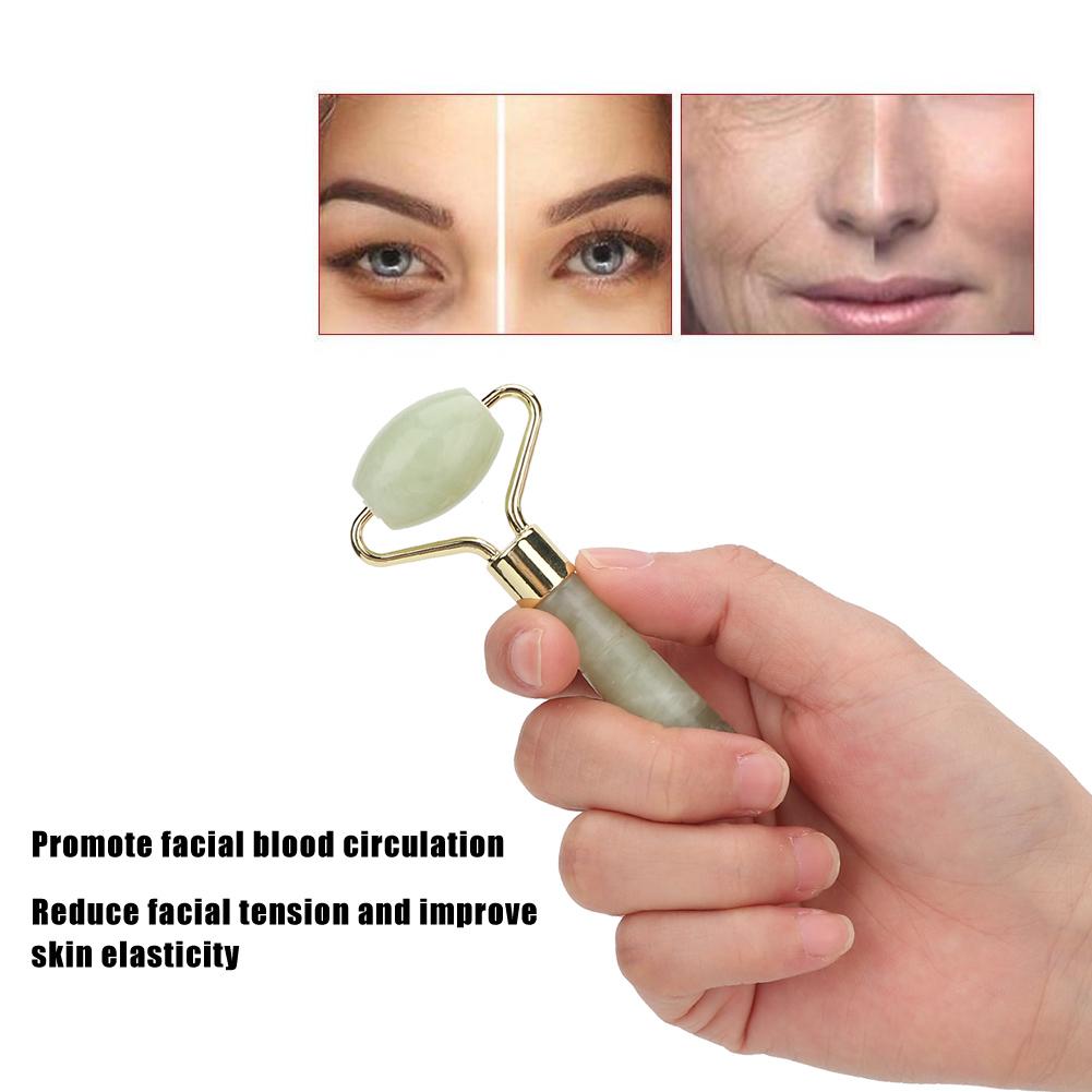 Rullo di Giada Massaggiatore Viso Rassodante Lifting Antirughe Strumento per Massaggio Facciale