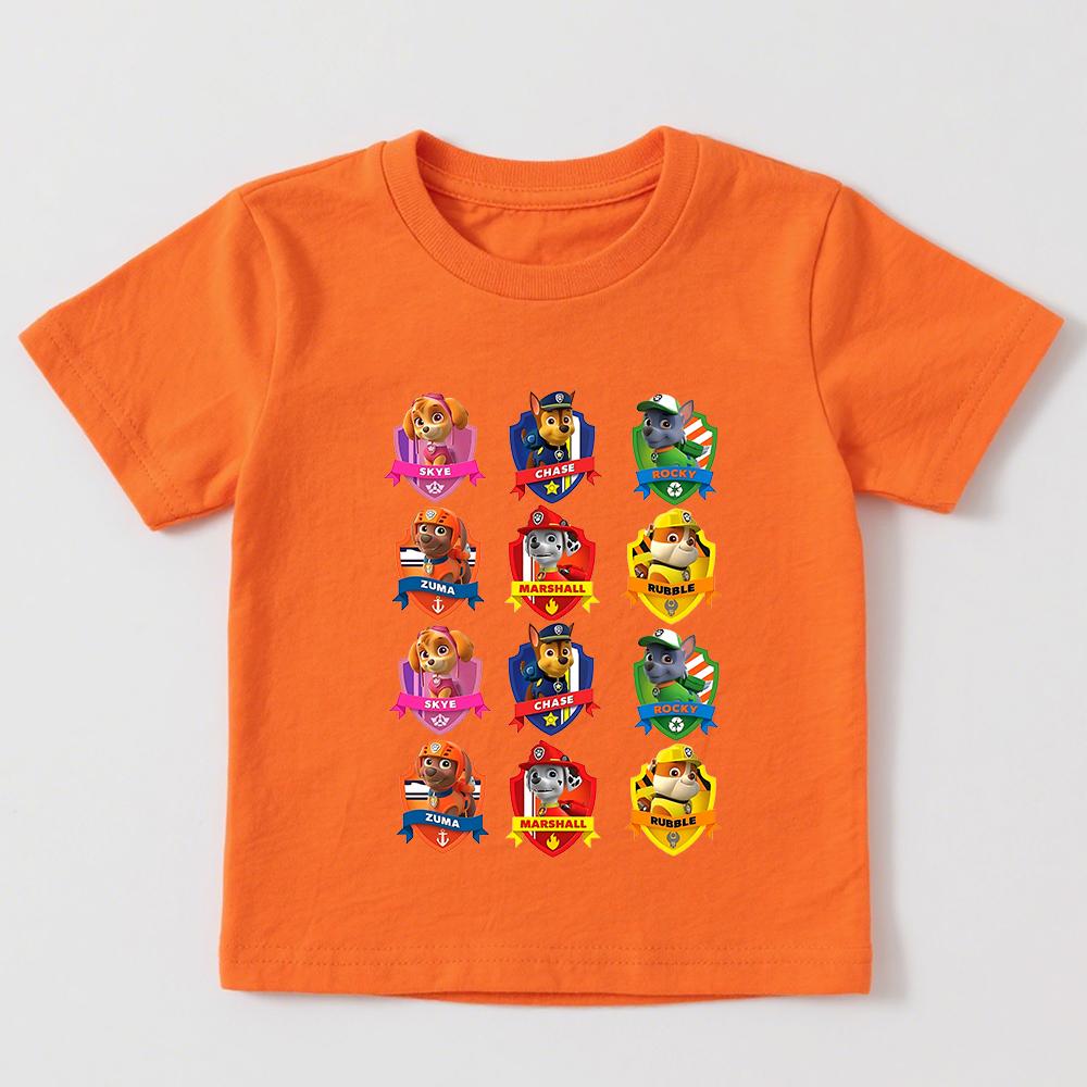PAW Patrol Print Kids T Shirt Casual Boys Girls Short Sleeve Summer Top Soft Cotton Clothing