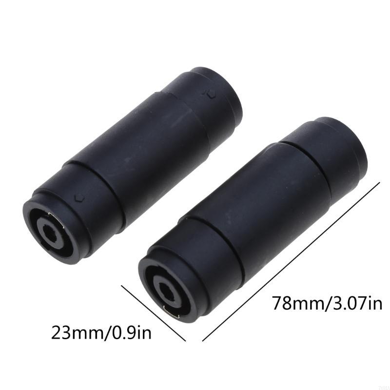 2 Pcs 4-Pin Pole Female To Female Speakon Coupler Adapter Audio Cable Connector