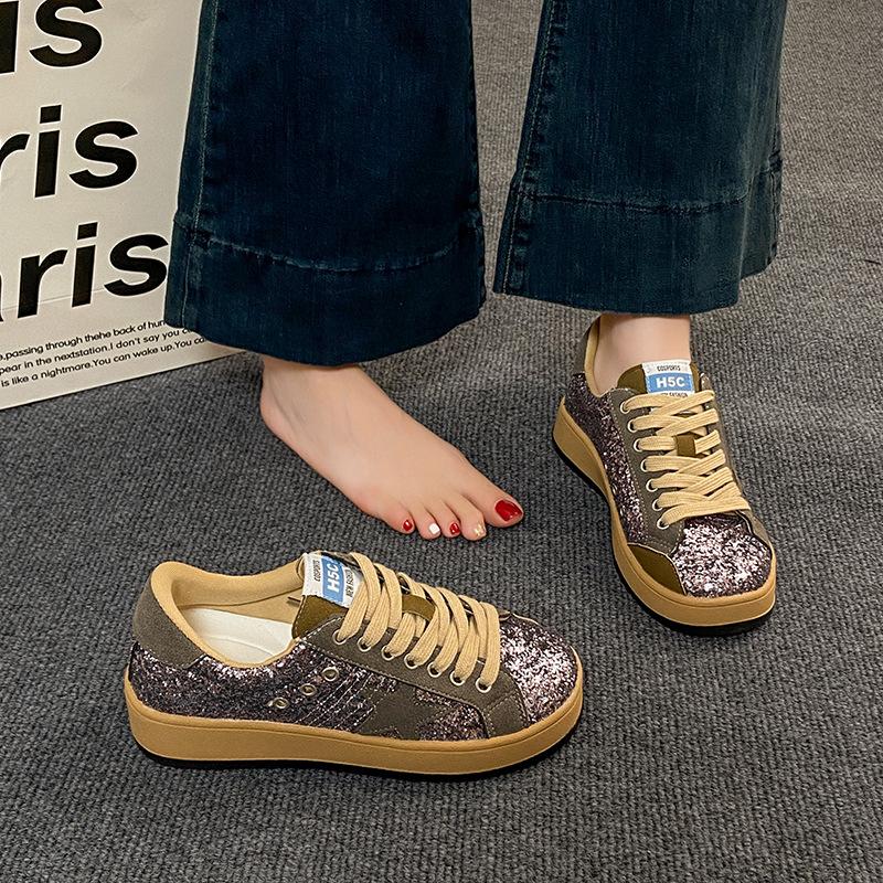 Korean Version of Old Little White Shoes Women's 2025 Spring New Fashion Versatile Star Platform Casual Board Shoes Small Dirty Shoes Tide