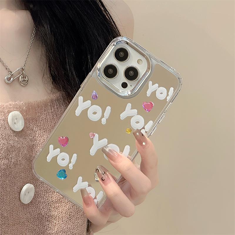 Zhitai Apple iPhone 15 Pro Max Case with Mirror and Diamond Decor for 12th/14th Generation