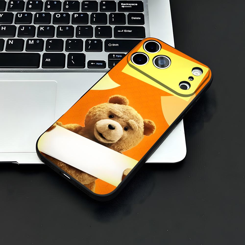 T-Ted B-Bear Phone Case For IPhone 17 Air 16 E Pro Max 15 14 13 Mini 12 Pro 11 Max Plus Black Soft Shell