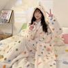 Women's Thick Coral Fleece Robe & Pajama Set