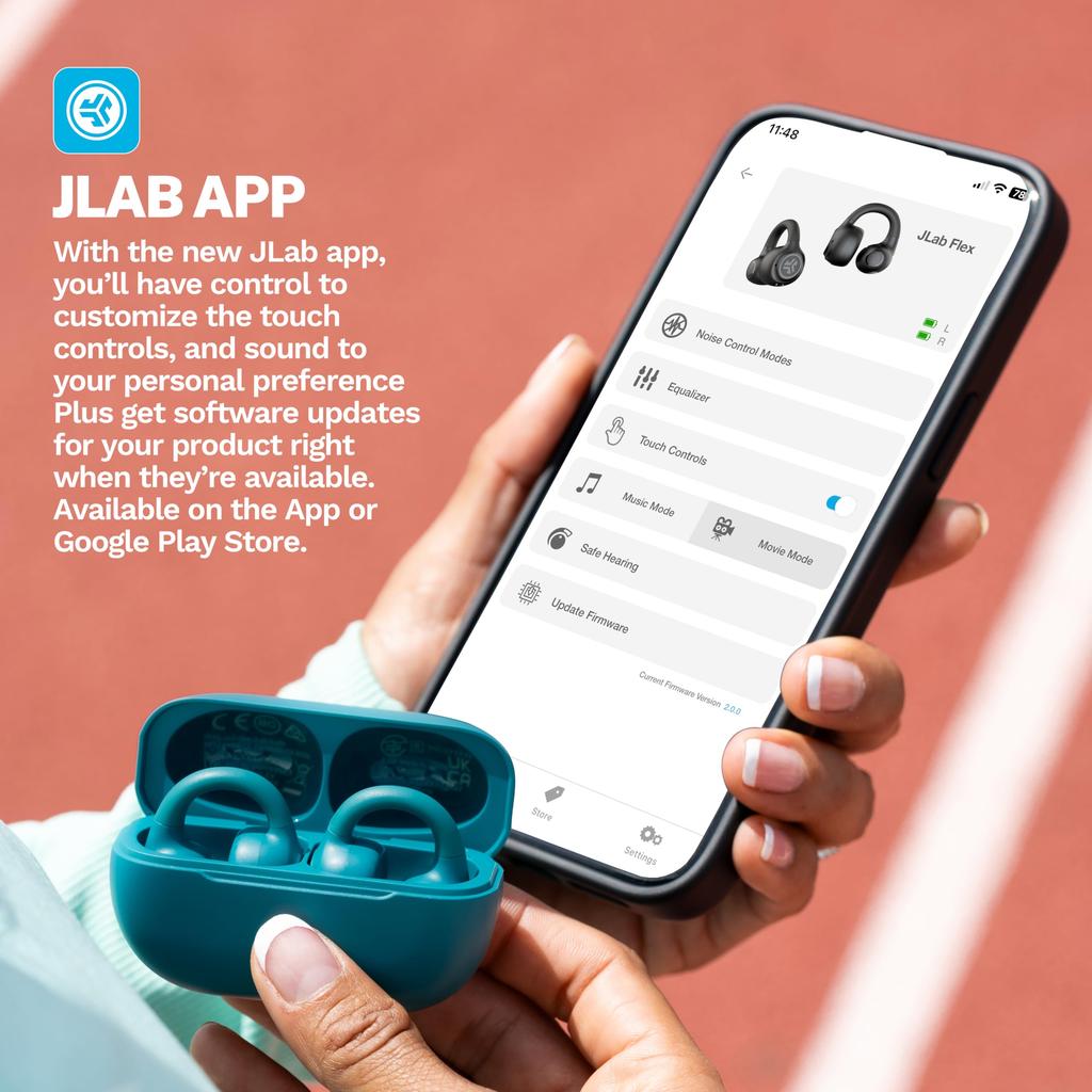 JLab Flex Ear Cuff Earphone Bluetooth Open Ear Teal
