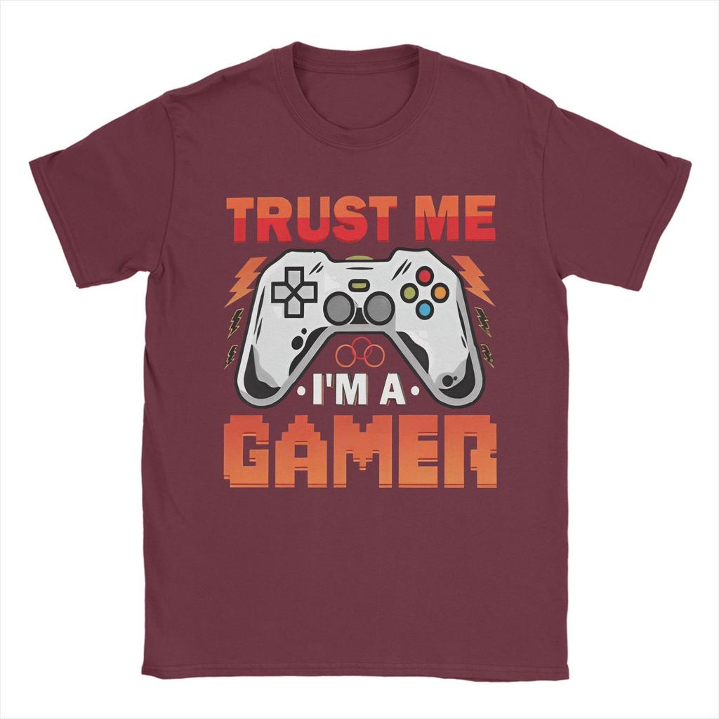 Gamer Girl Boy Men T Shirts GamePad Trust Me Funny Tee Shirt Short Sleeve Round Collar T-Shirt 100% Cotton Birthday Gift Tops