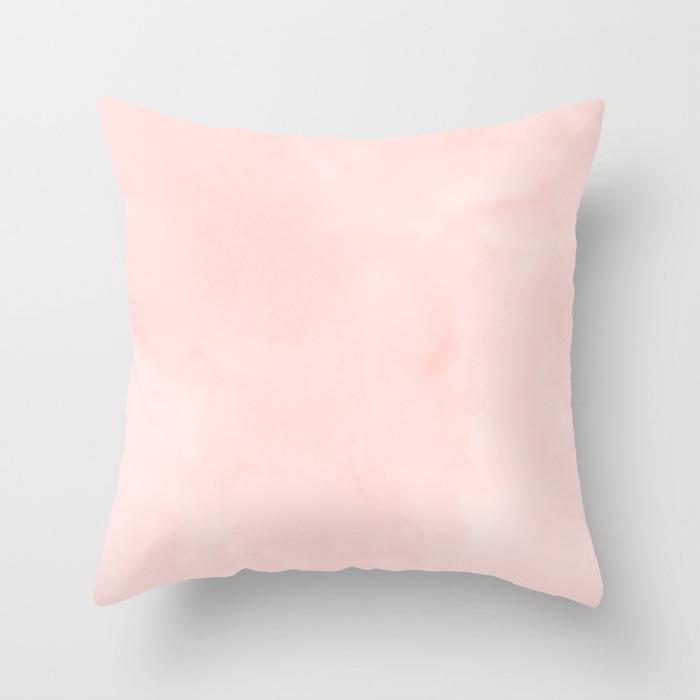 New Simple Geometric Sofa Pillow Cover, Pink Polyester Home Office Pillow Cover, Peach Skin Pillow