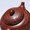 180ml Yixing Purple Clay Teapot Kettle Master Hand-carved Bird Bamboo Leaf Tea Pot Tea Infuser Chinese Handmade Zisha Tea Set