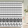 Simple Geometric Pattern Fabric Shower Curtain Bathroom Curtains  Stripes Mosaic Bath Screen Waterproof Polyester with 12 Hooks