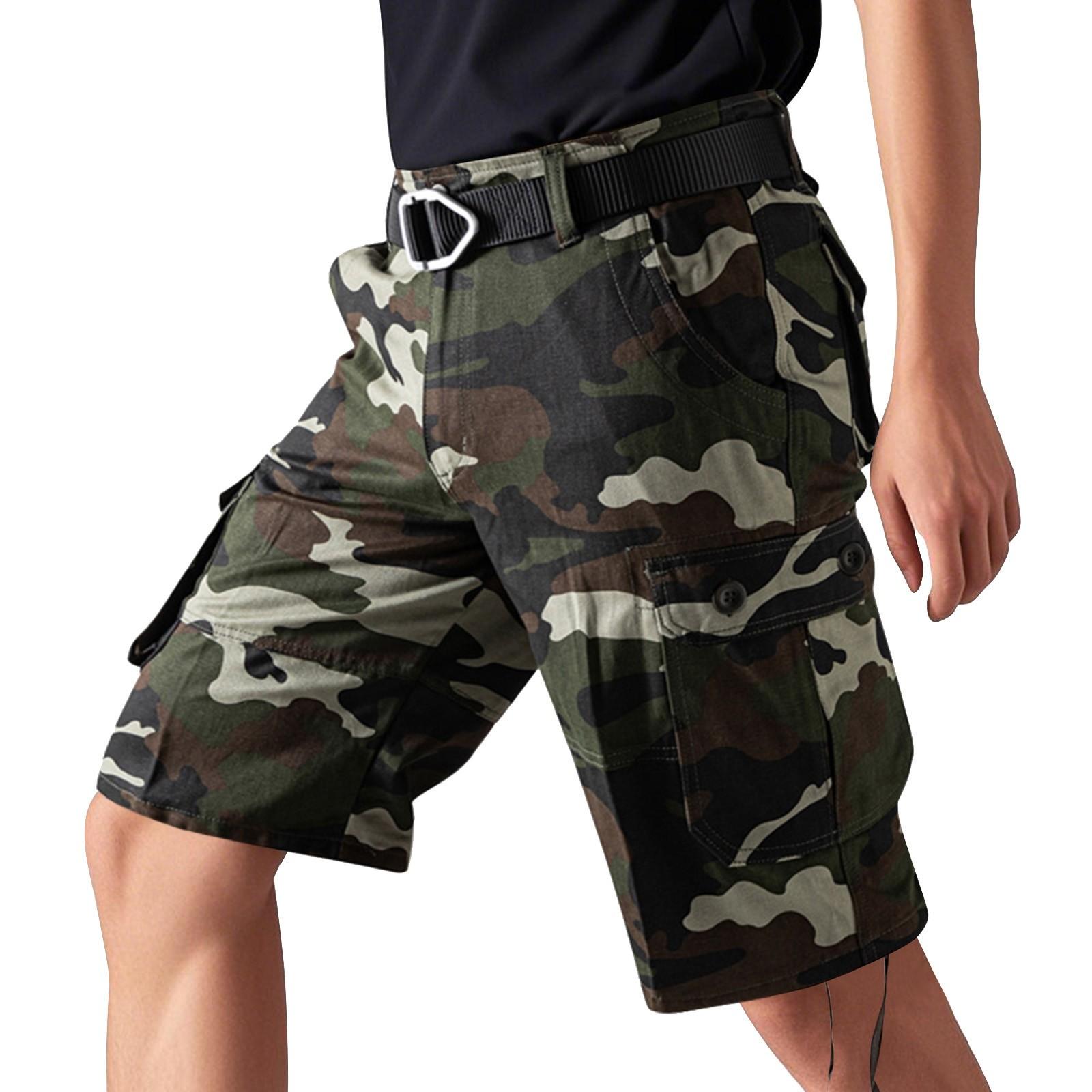 

Men s Summer Workwear Shorts Loose Casual Five-Point Pants Men s Summer Camouflage Casual Cargo Shorts 38 зелений