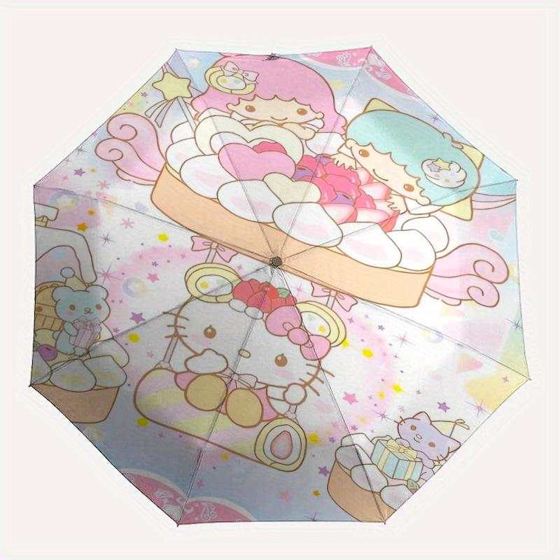 Little Twin Stars & Hello Kitty Automatic Opening and Closing Folding - A Good Choice for Gifts, Fashionable and Convenient Umbrella With Cute Cartoon