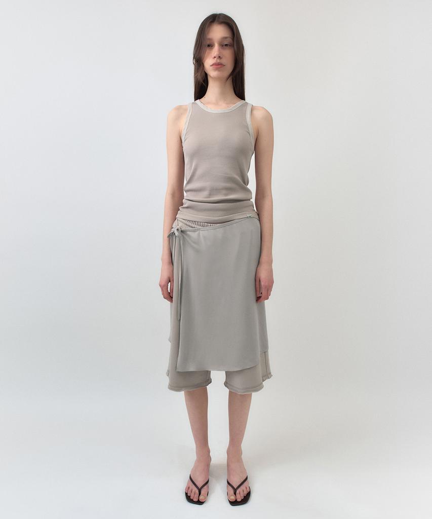 Simeteuligpeosenteu Chiffon Rib Jersey Sleeveless / Beige