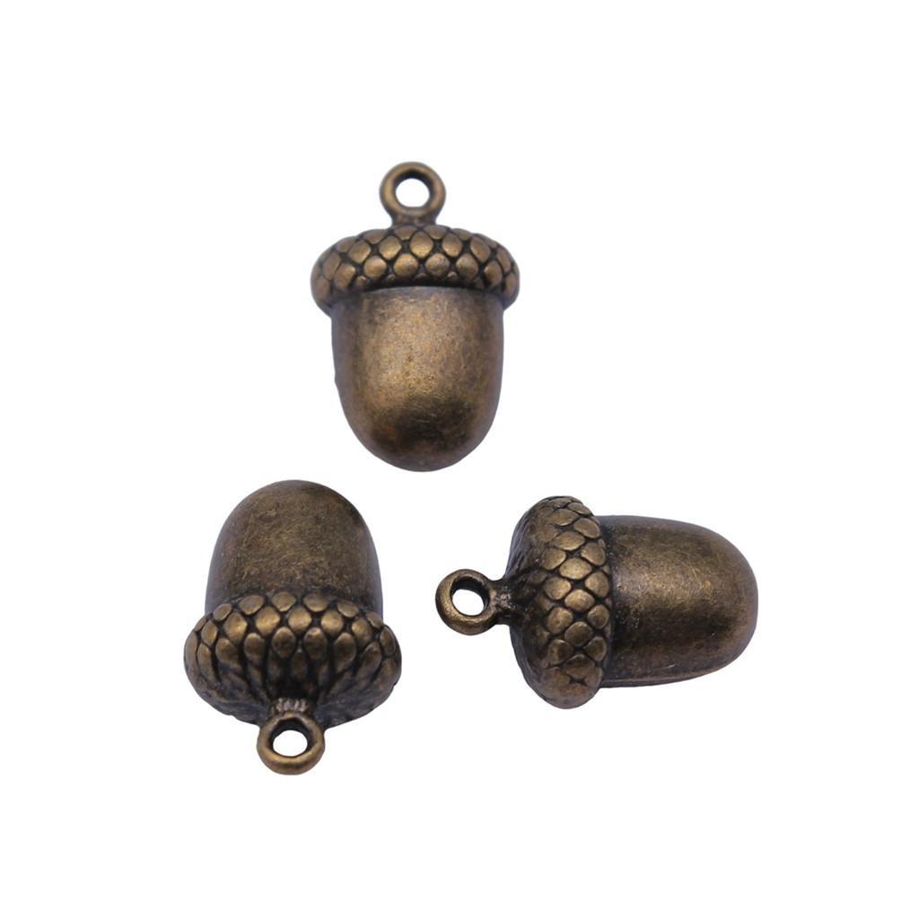 Acorn Charms Christmas Tree Pendants For Forest Nature Themed Jewelry