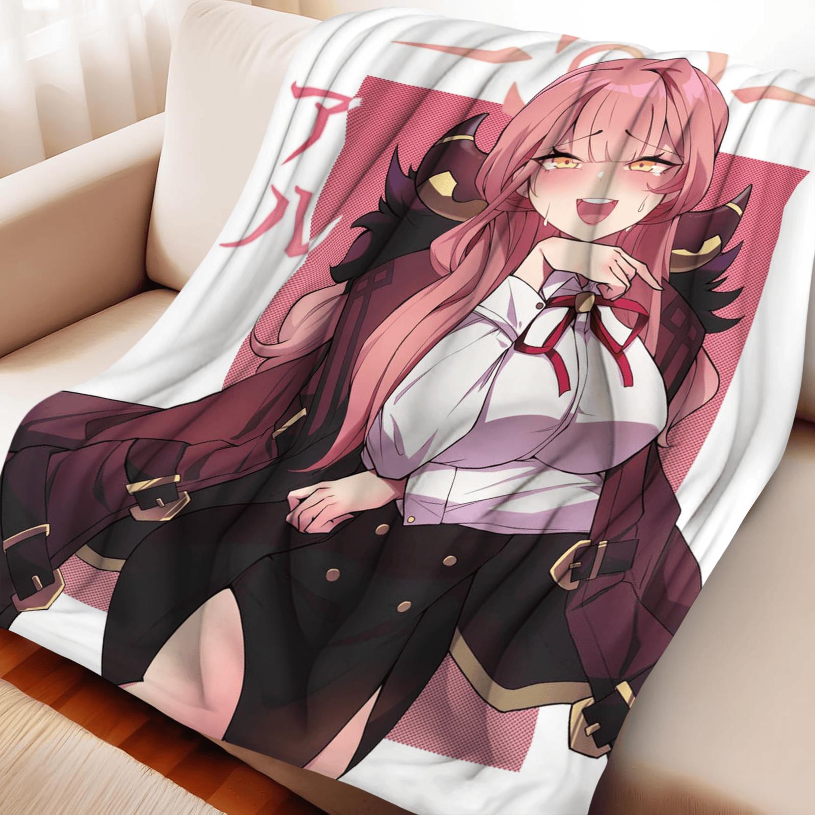 Blue Archive Character Fleece Blanket - Double-Sided Flannel, Digital Printed Design, Super Soft & Comfortable 75x90cm