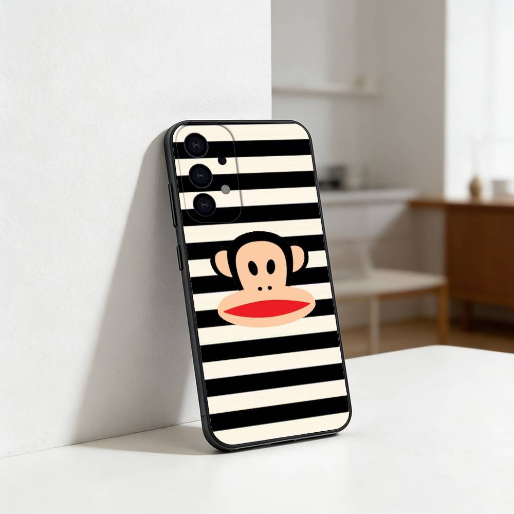 Cute Fun American Brand P-Paul Frank Phone Case For Samsung S25,S24,S21,S22,S23,S30,Ultra,S20,Plus,Fe,Lite Black Shell