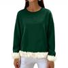 Women's Casual Round Neck Long Sleeve Sweatshirt Solid Color Sweatshirt