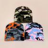 European Camouflage Knitted Hats Color Block Autumn And Winter New Warm Hip Hop Versatile Street Fashion Outdoor Retro Beanies