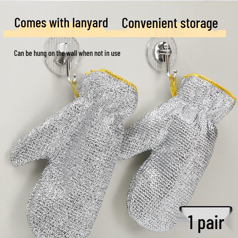 ZISIZ Удлиненные стальные проволочные перчатки для мытья посуды