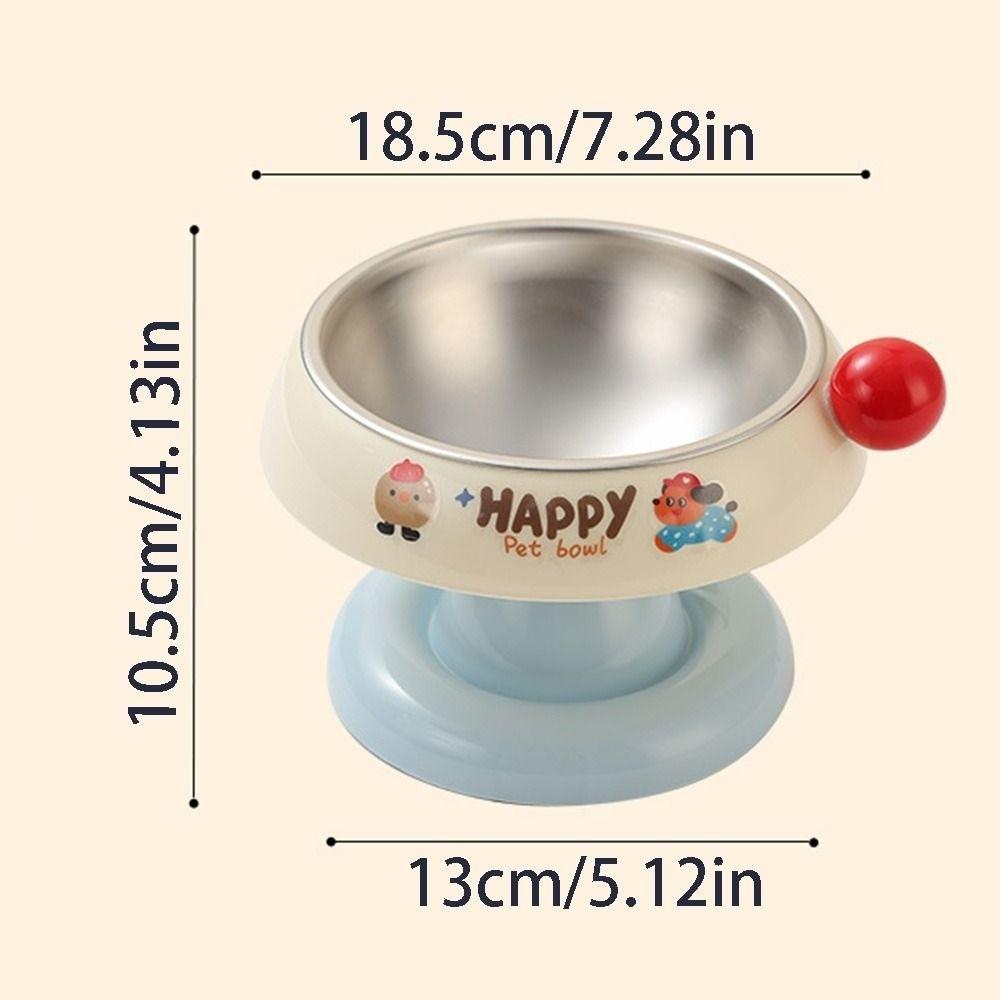 Anti Slip Pet High Footed Bowl Cartoon Cat Bowl Multifunction Cat Food Water Bowl  Home