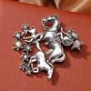 Vintage Angel Ride Horses Brooches For Women Unisex Metal Lucky Year Of The Horse Animal Office Casual Brooch Pins