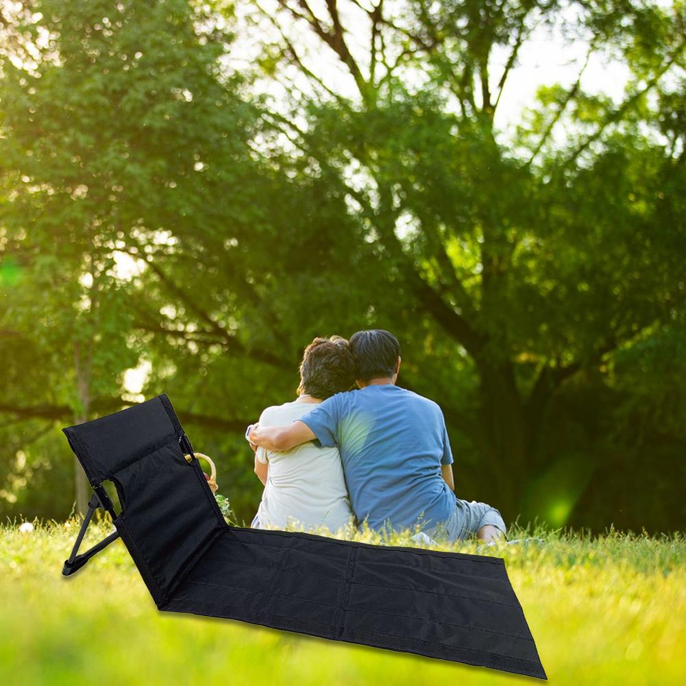 Portable Folding Seat Without Legs Foldable Stadium Seat with Backrest Lightweight Camping Chair for Park Lawn Picnic