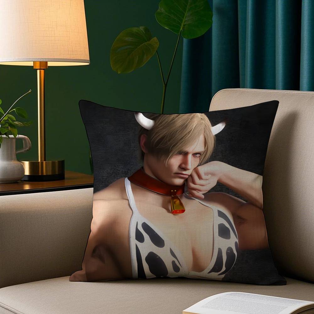 Muscle Leon Kennedy Resident Evil Pillow Set High Quality Material Gaming Gift Essential Super Soft Comfortable Skin Friendly