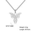 Titanium Steel Hollow Butterfly Celtic Knot Pendant Necklace Women Fashion Jewelry