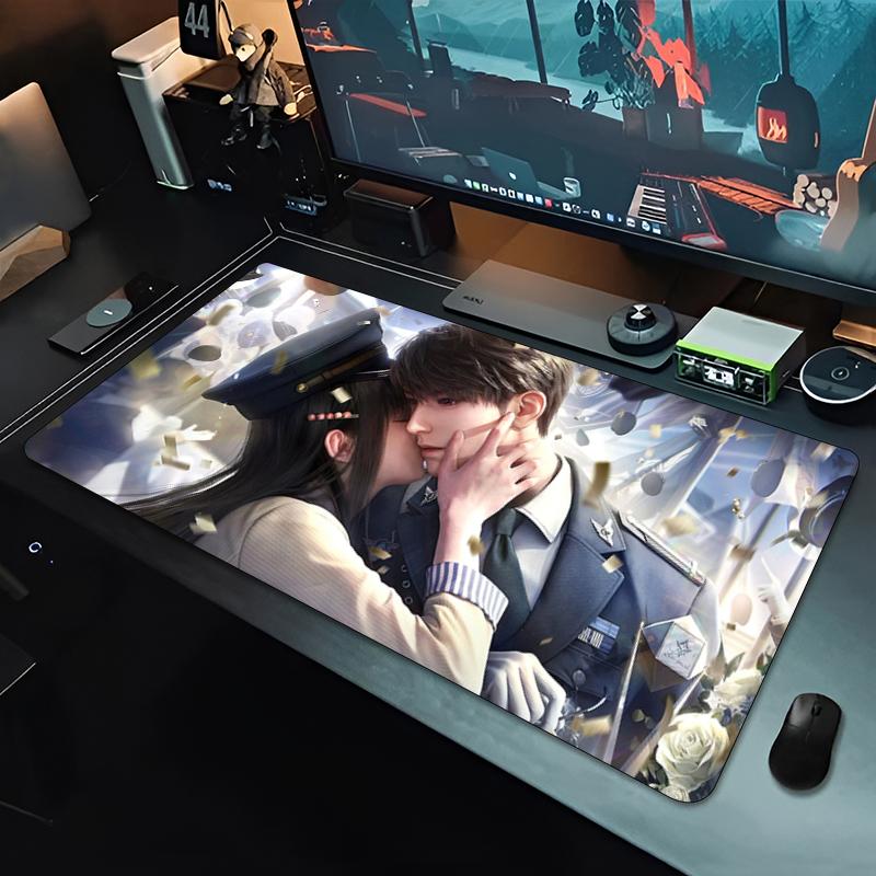 Mouse Pad Large Love and Deepspace Caleb Rubber Keyboard Mouse Carpet Anti-Slip Gamer Mouse Pad Laptop Coaster PC Anime Mousepad